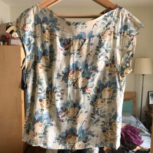 Anthropologie Tops - Anthropologie Floral Boat Neck Top